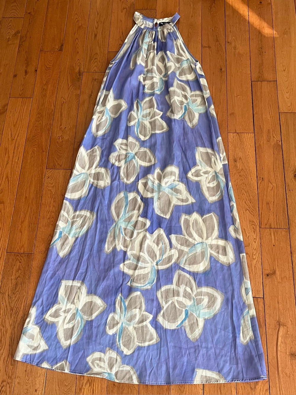 Poeta Purple Floral Maxi Dress - Size Small